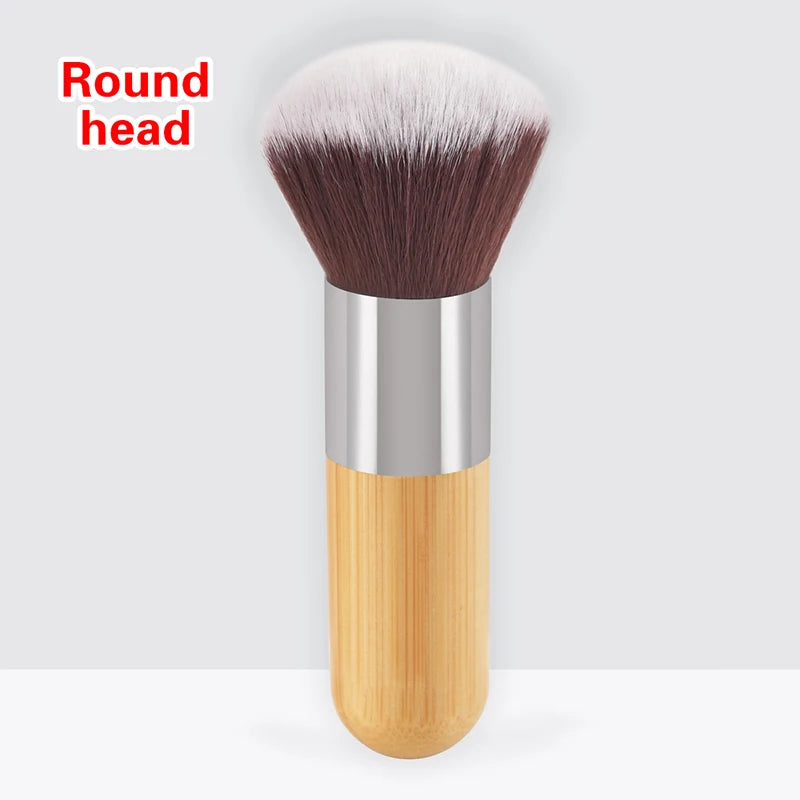 Professional Makeup Brush Set for Foundation, Blush & Powder - Soft Synthetic & Bamboo Handle