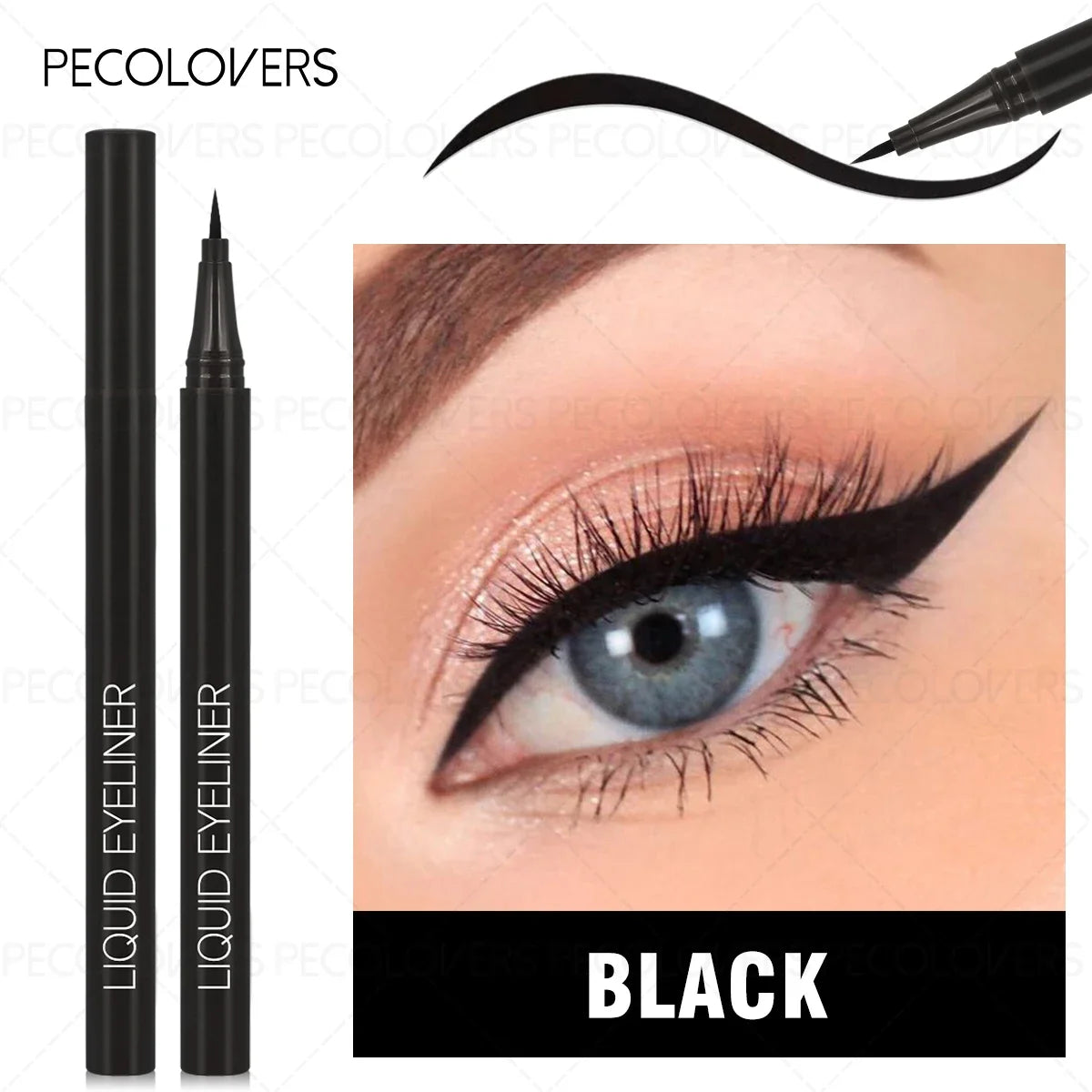 Liquid Eyeliner Pen Set - Waterproof, High Pigment, Easy Application for All Eye Shapes