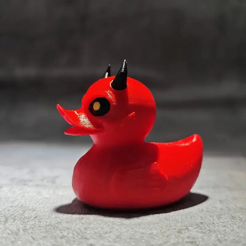 3D Printed Devil Duck Statue Gothic Halloween Indoor Outdoor Decor