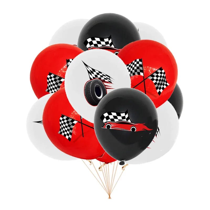 12 Inch Motorcycle Racing Latex Balloon Set - Kids Birthday Party Decor