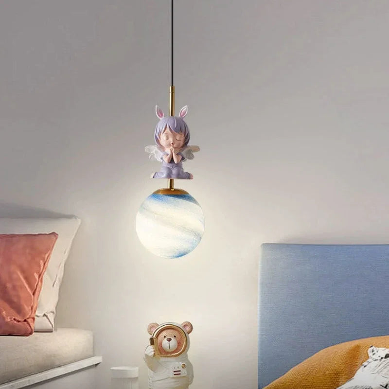 Modern LED Pendant Light for Bedroom Living Room Kids Room Home Decor Moon Planet Design