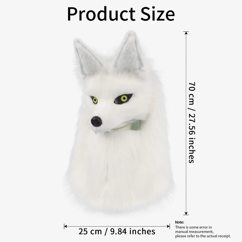 Furry Animal Wolf Dog Plush Mask for Halloween Cosplay Costume Props