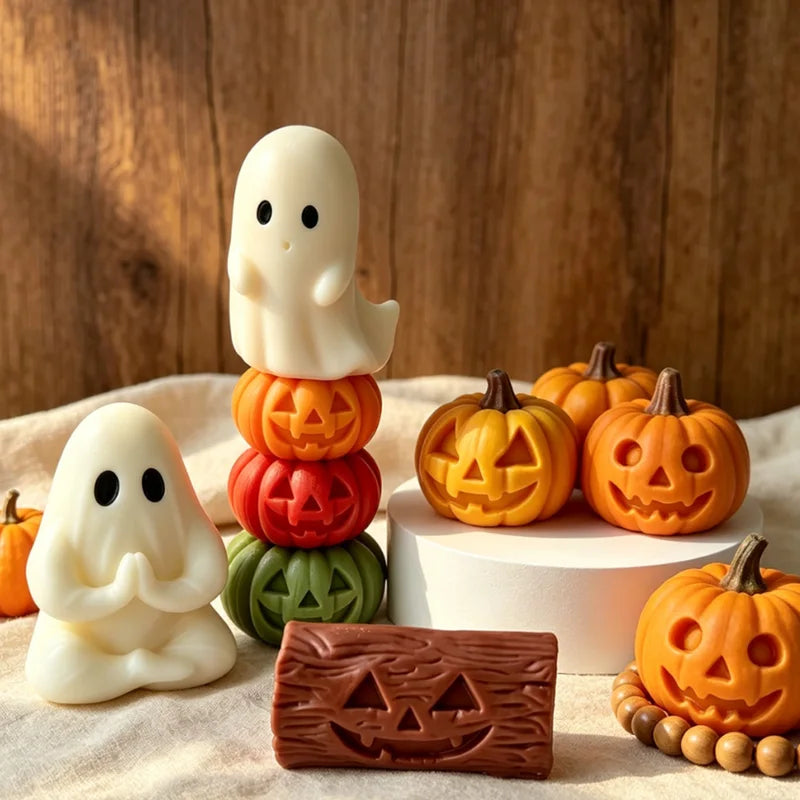 Halloween Ghost Pumpkin Silicone Mold for DIY Candle Soap Resin & Home Decor