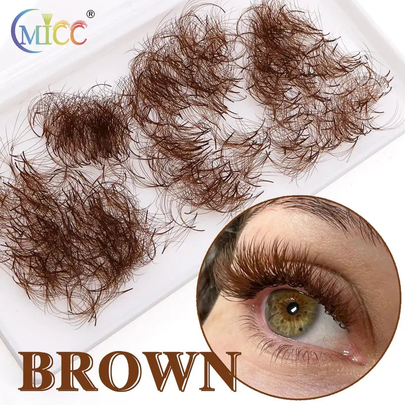 Premade Volume Lash Extensions - Brown PBT Fans, C/D Curl, 8-15mm Length