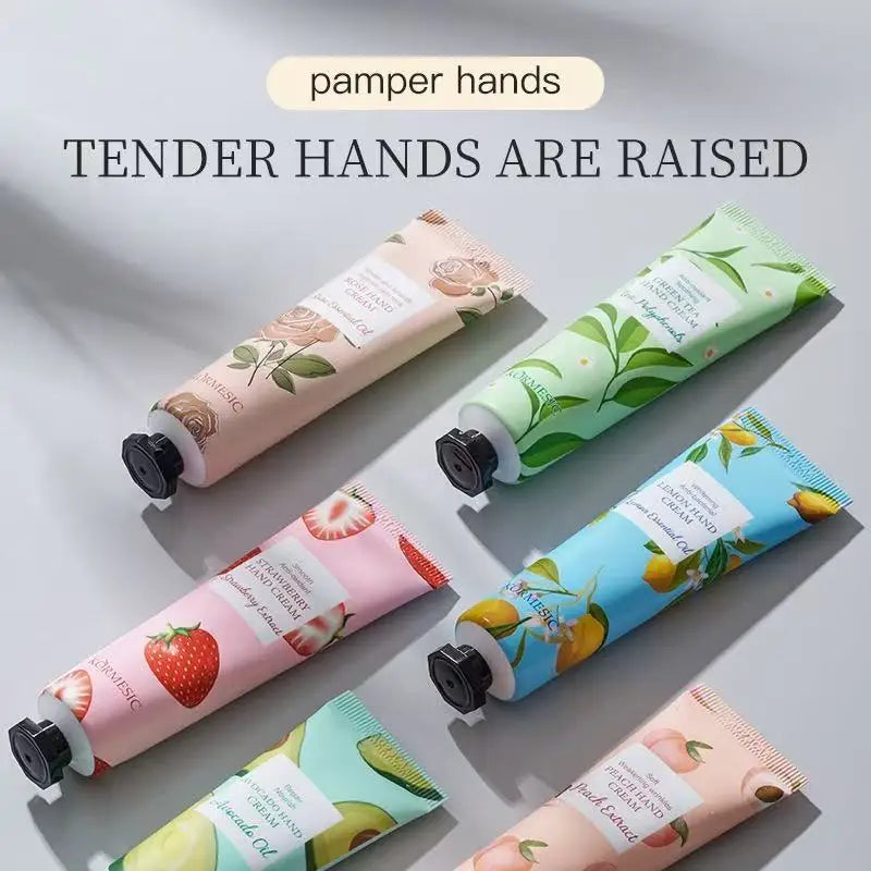 24PCS Hydrating Hand Cream Set with 6 Flavors - Nourishing & Moisturizing for Dry Hands