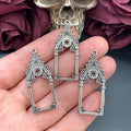 Set of 5 Gothic Vintage Castle Church Charms for Jewelry Making 47x19mm