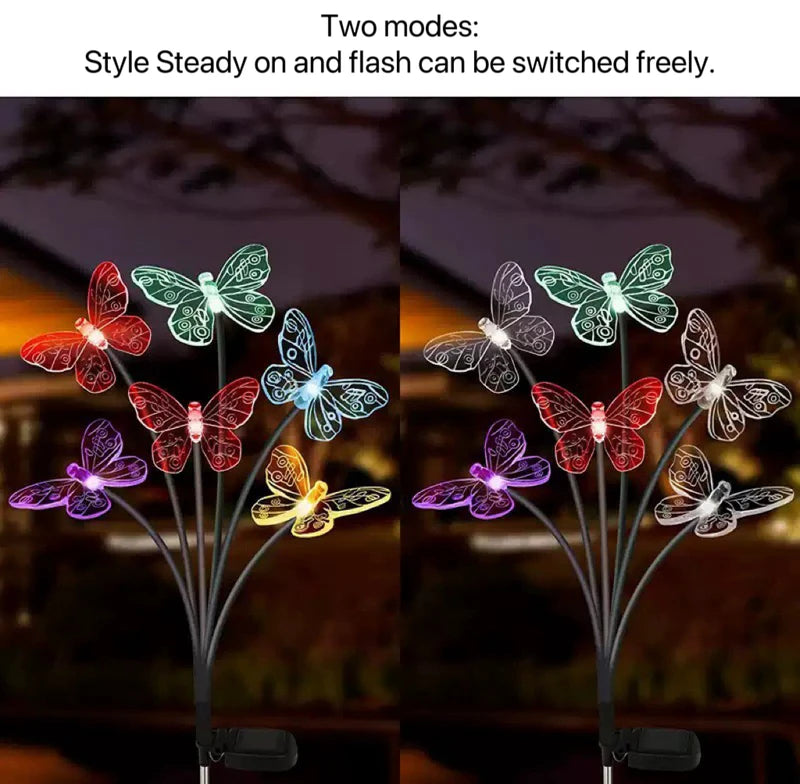 Solar Butterfly Garden Lights Outdoor Waterproof Stake Lights for Yard Pathway Patio