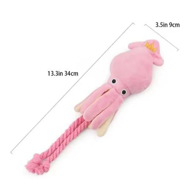 Sound-Emitting Cotton Rope Dog and Cat Toy Octopus - Durable Chew & Interactive Play