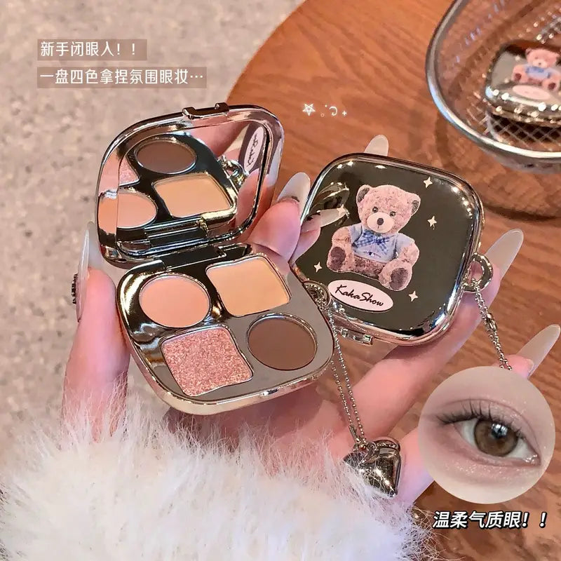 Multi-Color Eyeshadow Palette with 4 Versatile Shades for Natural & Glam Looks
