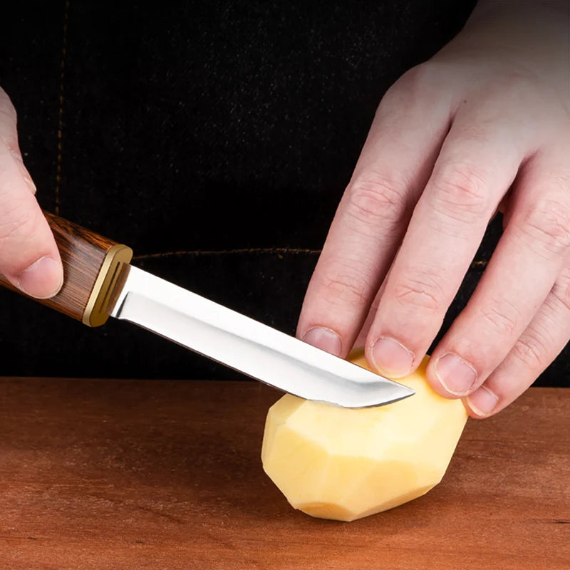2-in-1 Stainless Steel Outdoor Utility Knife - Kitchen, Meat & Fishing Tool