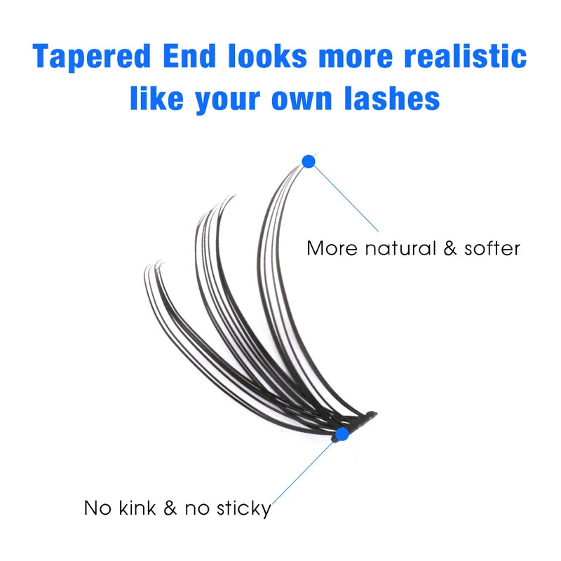 Natural Style Cluster Eyelashes 10D 20D 30D 40D Bundles Handmade 10-20 Pieces