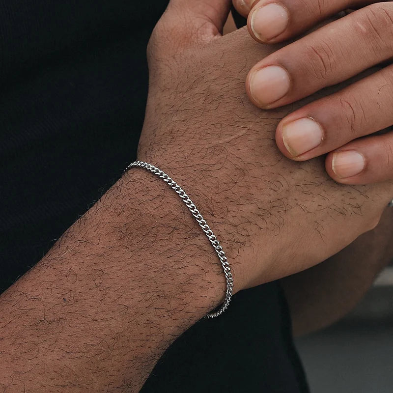 Hip Hop Stainless Steel Cuban Chain Bracelet for Women & Men 3 5 7mm Jewelry