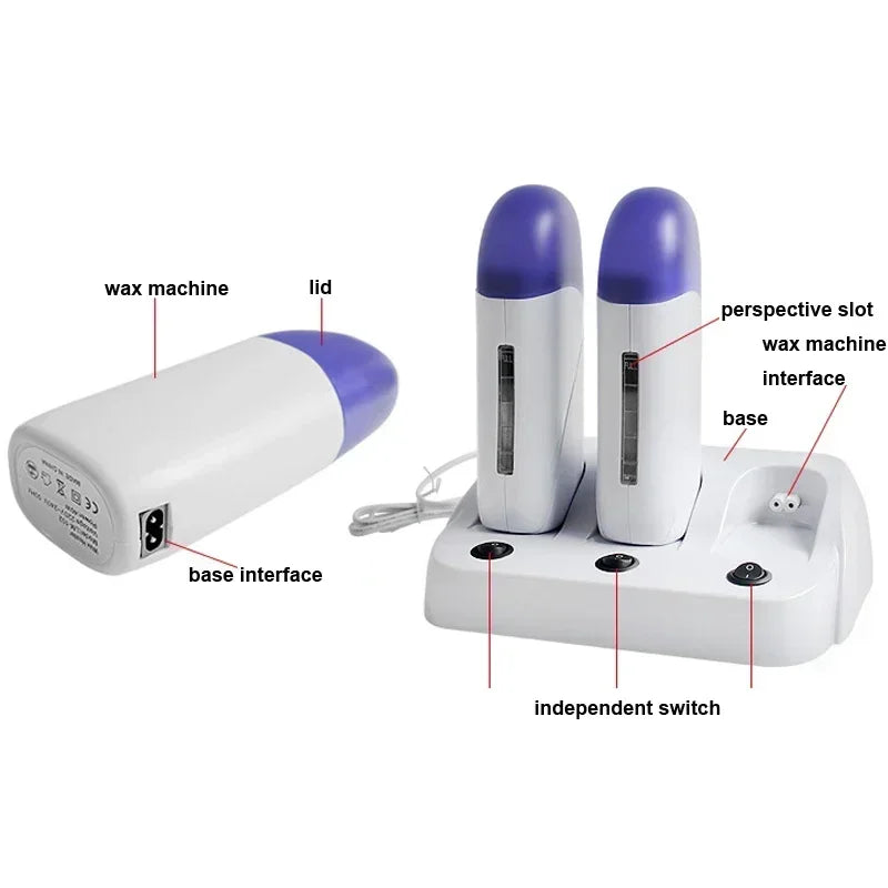 3-in-1 Wax Heater & Depilatory Machine with Refillable Cartridges - Skin Care