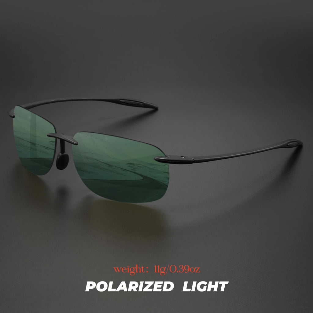 Ultra Light Frameless Polarized Sunglasses - Flexible Square Outdoor Eyewear