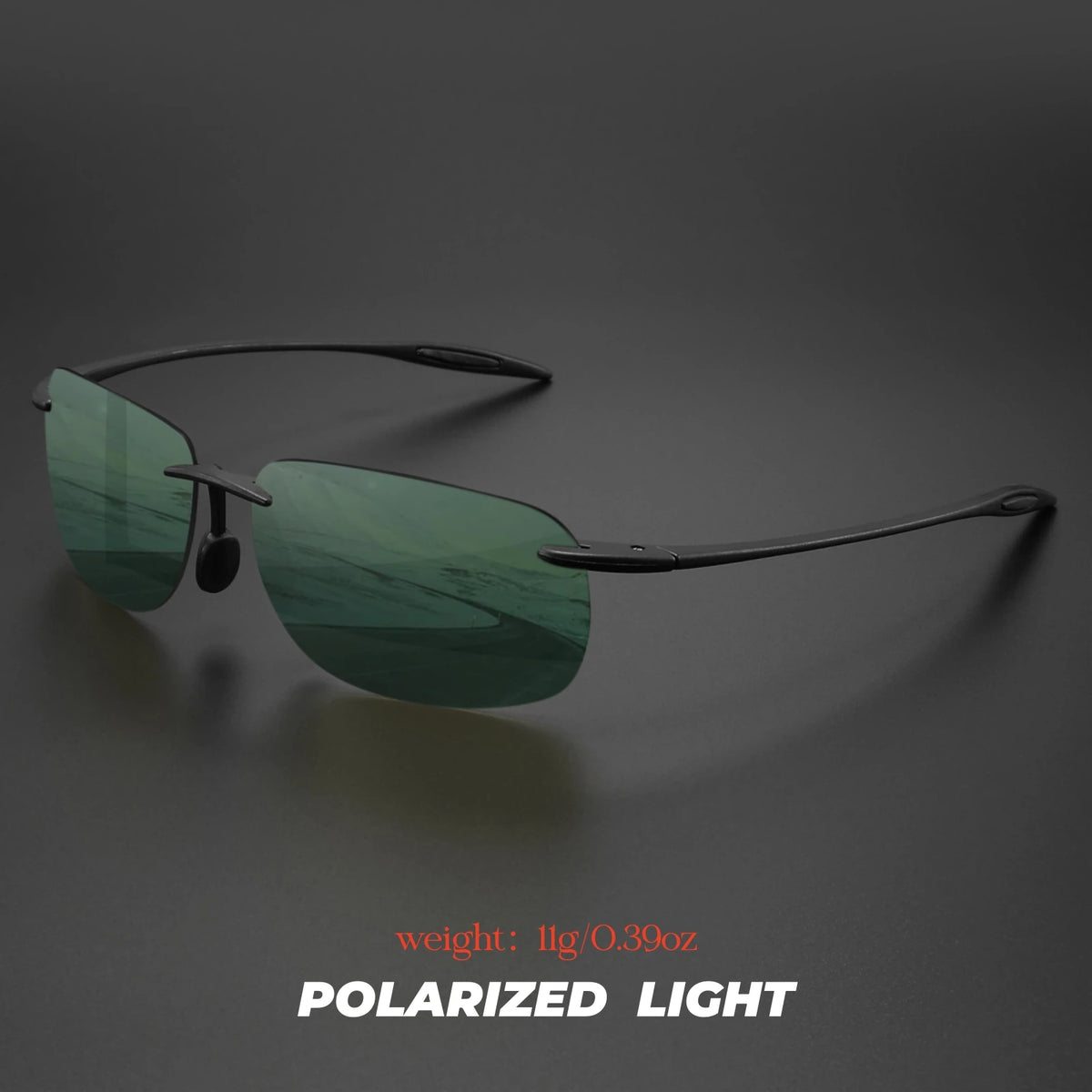 Ultra Light Frameless Polarized Sunglasses - Flexible Square Outdoor Eyewear