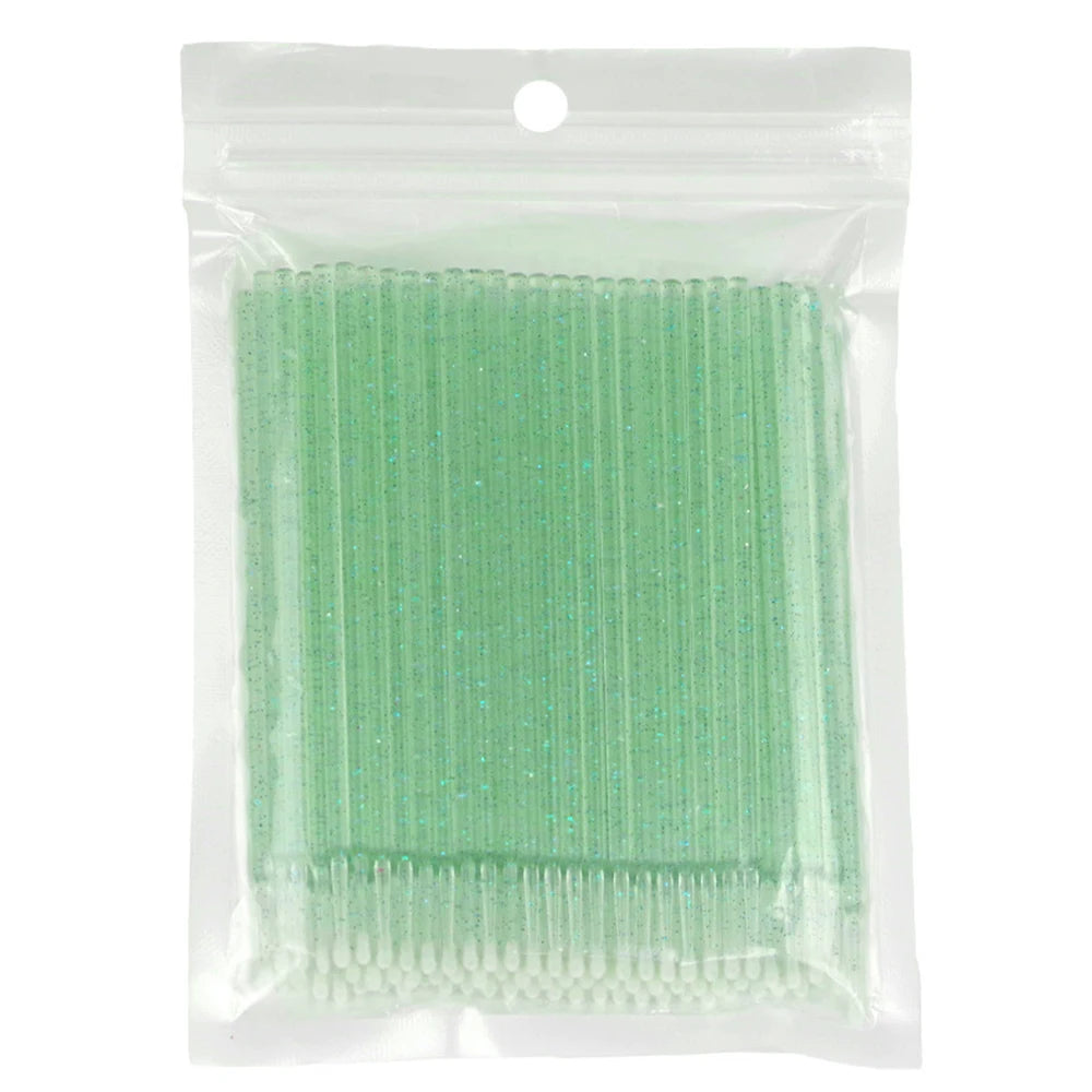 100Pcs Eyelash Cleaning Brushes Micro Cotton Swabs Makeup Remover Tools