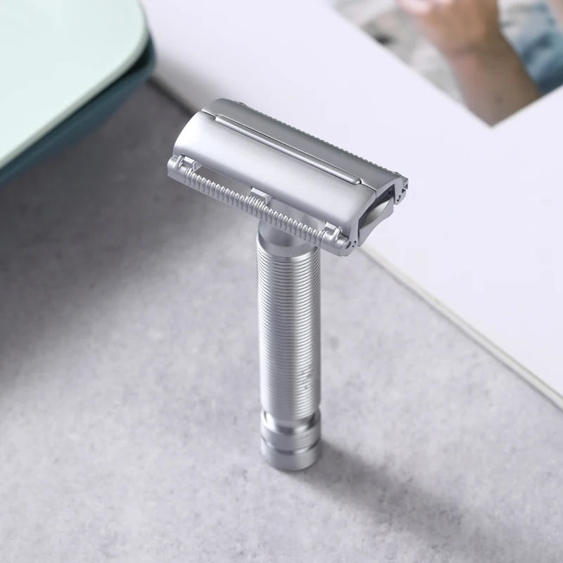 Safety Razor for Men - Hypoallergenic Chrome Matte Handle, 85mm