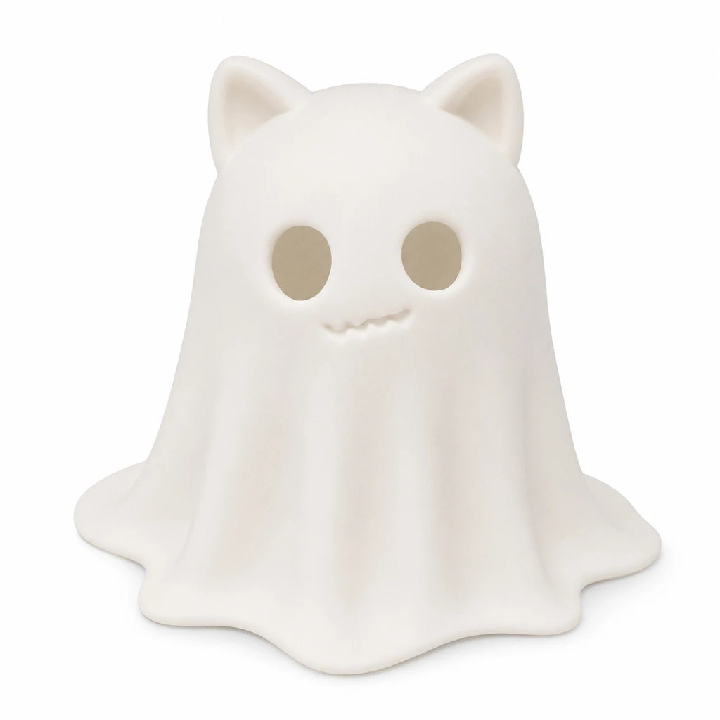 Cute Ghost Halloween Decor Statue - Small Spooky Centerpiece for Home & Party