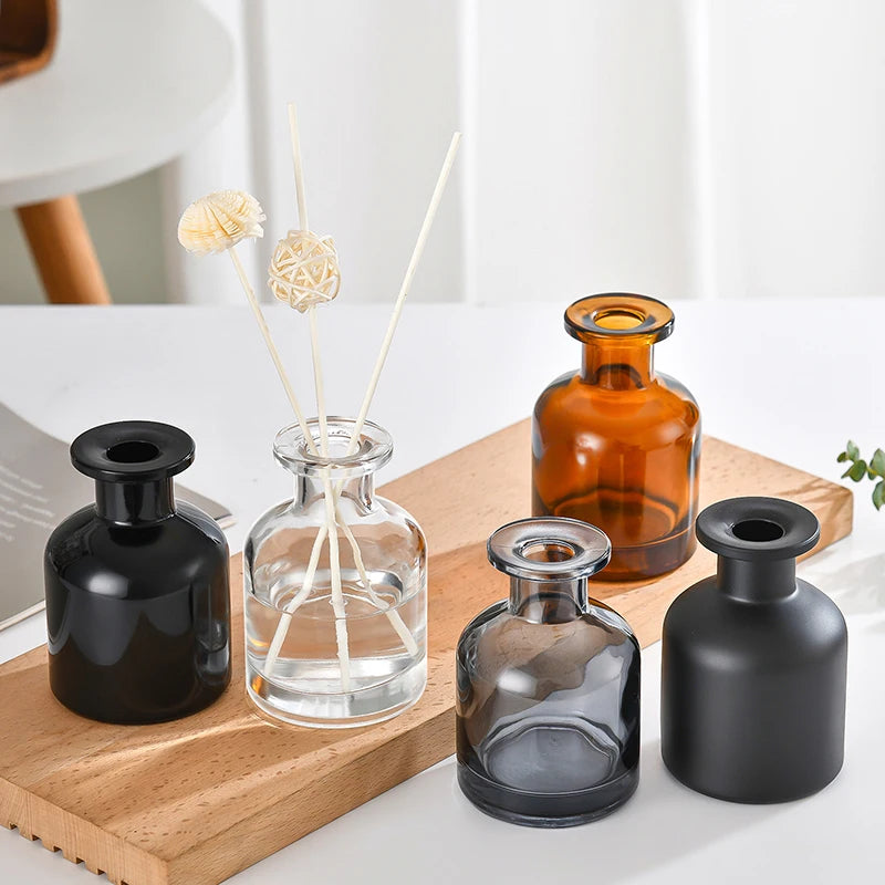 50ml Glass Fragrance Diffuser Bottle with Rattan - Air Purifying Aromatherapy for Home & Office