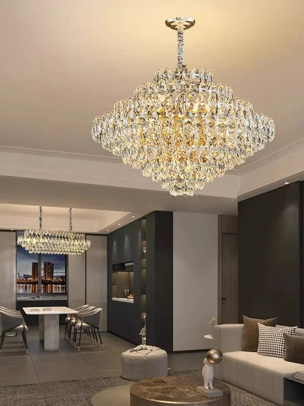 Luxury Crystal Chandelier Pendant Light for Living Room & Hall Decor - Modern Design