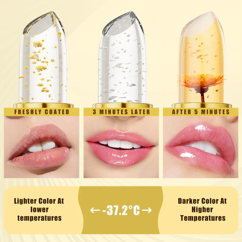 Color Changing Lip Balm Transparent Waterproof Moisturizing Crystal Jelly Lipstick