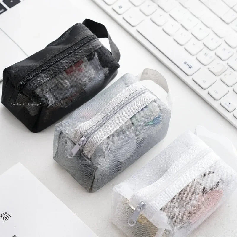 Breathable Mesh Storage Pouch - Lightweight Mini Wash Bag & Coin Purse
