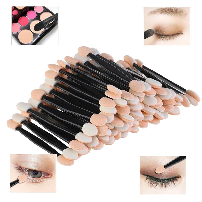 Makeup Sponges 30/50/100PCS Dual Sided Eye Shadow Brush Set Cosmetic Applicators