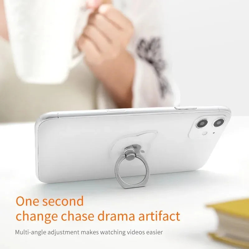Universal Mobile Phone Holder Stand with Finger Ring & Magnetic Grip for Smartphones
