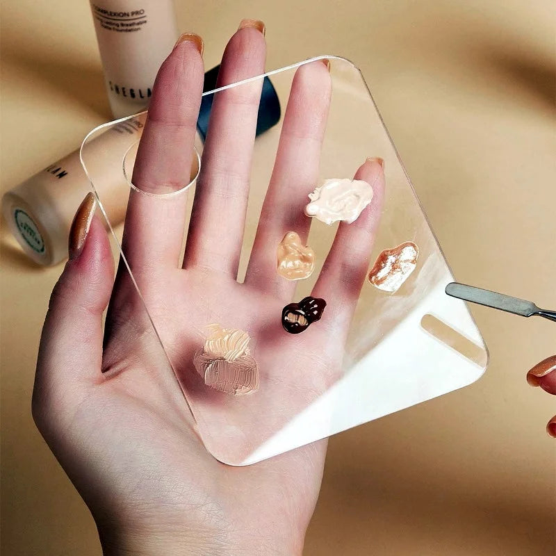 Acrylic Makeup Palette Square Heart-Shaped Cosmetic Mixing Plate Portable Art and Blending Tool