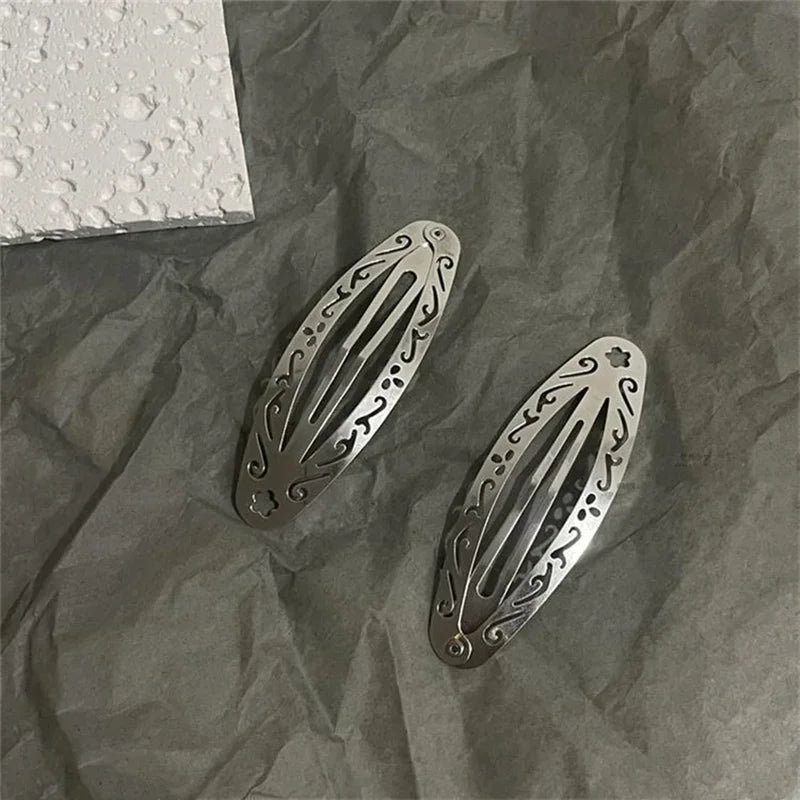 Women's Metal Hair Clips Set of 4 - Fashionable BB Edge Clips for Daily Use