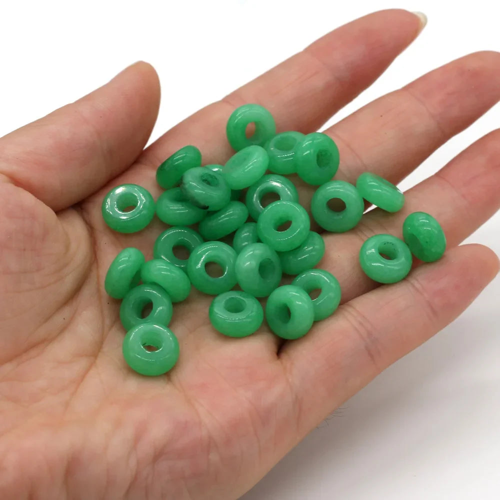 Natural Stone Beads Abacus Shape Loose Beads for Jewelry Making - 10 pcs