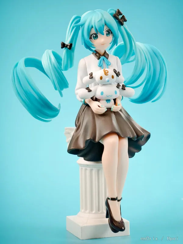 14cm Anime Hatsune Miku PVC Action Figure Dog Sitting Model Toy Gift
