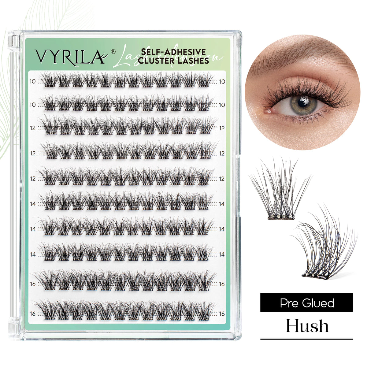 Self Adhesive Fake Eyelashes 10-16mm No Glue Needed Natural Cluster Lashes