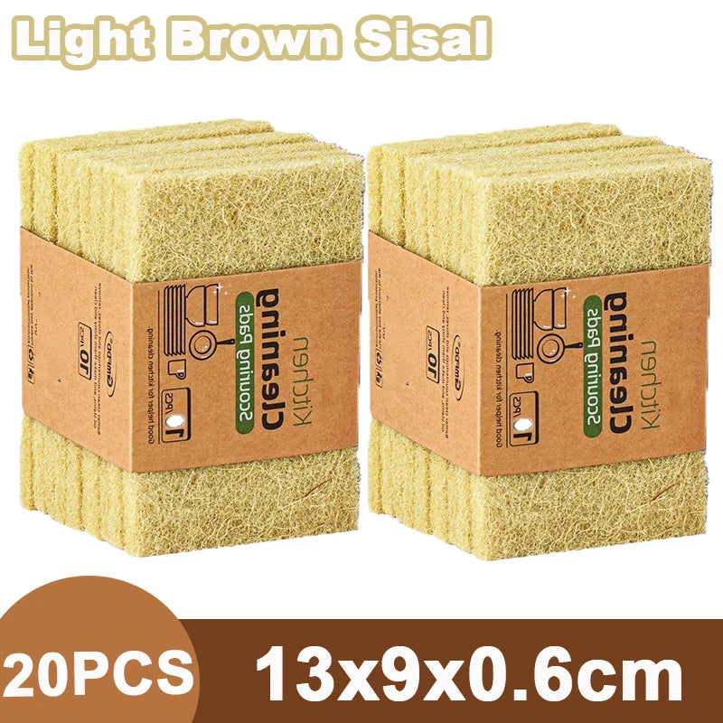 Eco-friendly Sisal Microfiber Kitchen Sponges Set - Natural Fiber Dishwashing Pads