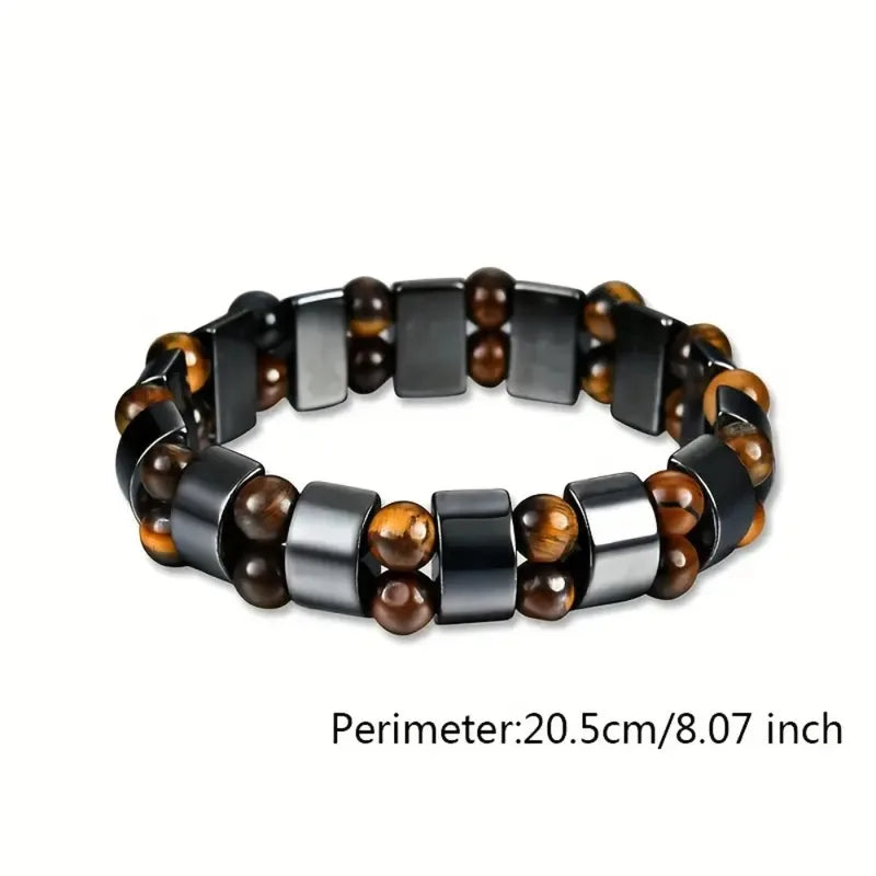 Magnetic Hematite Beaded Bracelets for Men & Women - Spiritual Wealth Lucky Jewelry