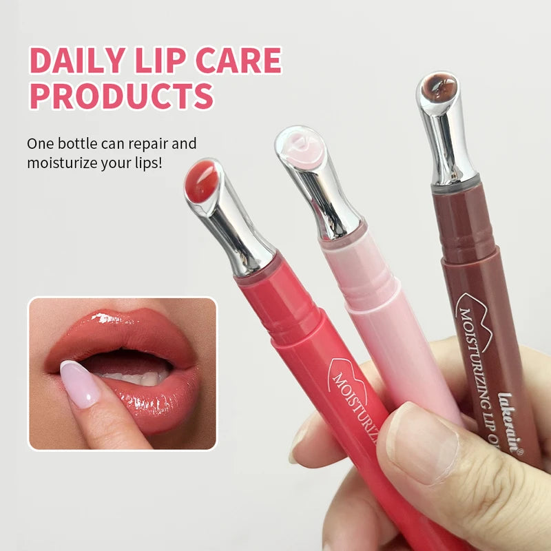 Moisturizing Lip Oil with Plumping & Shine - Nourishing Lip Care Gloss, Long Lasting