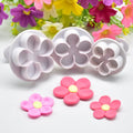 3-Pack Flower Plunger Cookie Cutters for Cake Decorating & Fondant