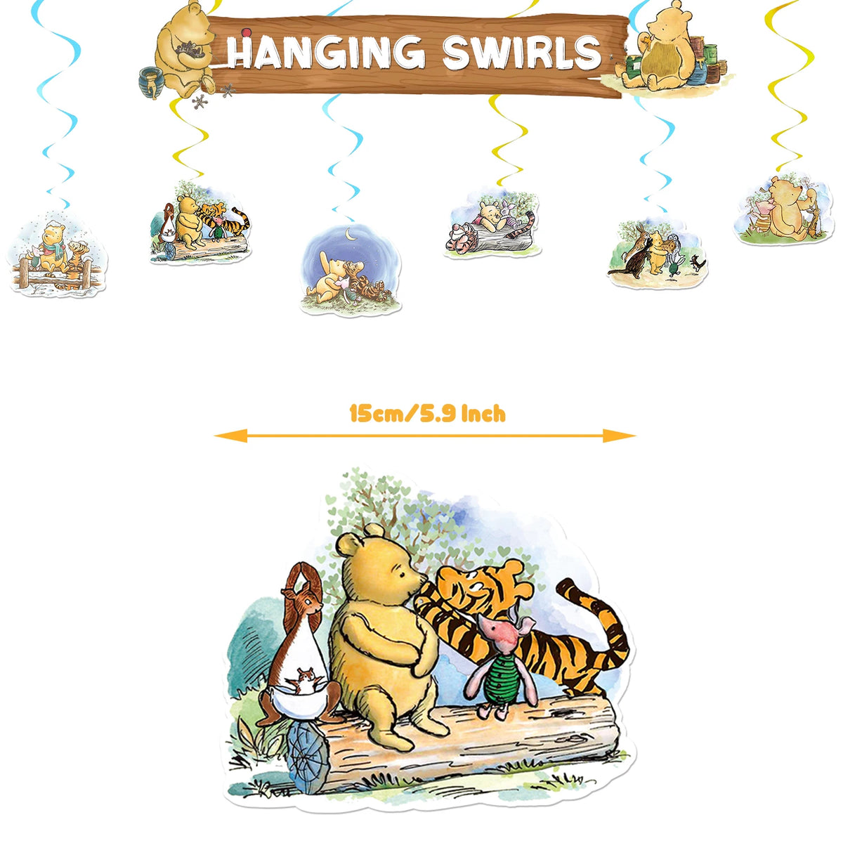 Winnie the Pooh Birthday Party Supplies Set – Disposable Plates Cups Napkins Banners for Kids & Baby Showers