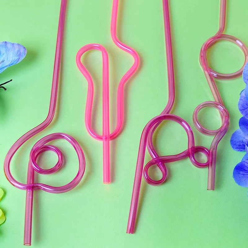 Set of Reusable Spiral Drinking Straws for Parties Bars & Weddings - Multiple Colors