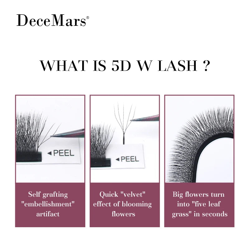 5D W Shape Eyelash Extensions Set - Multiple Lengths & Curl Options