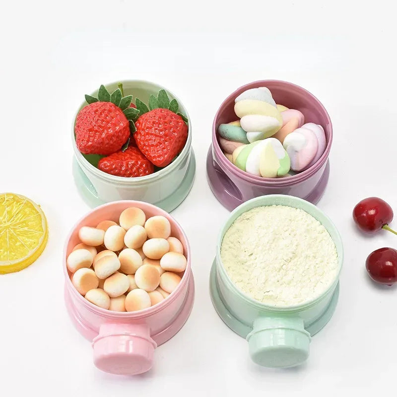 Baby Food Storage Box 3/4 Layer Portable Toddler Snack Container Milk Powder Cup