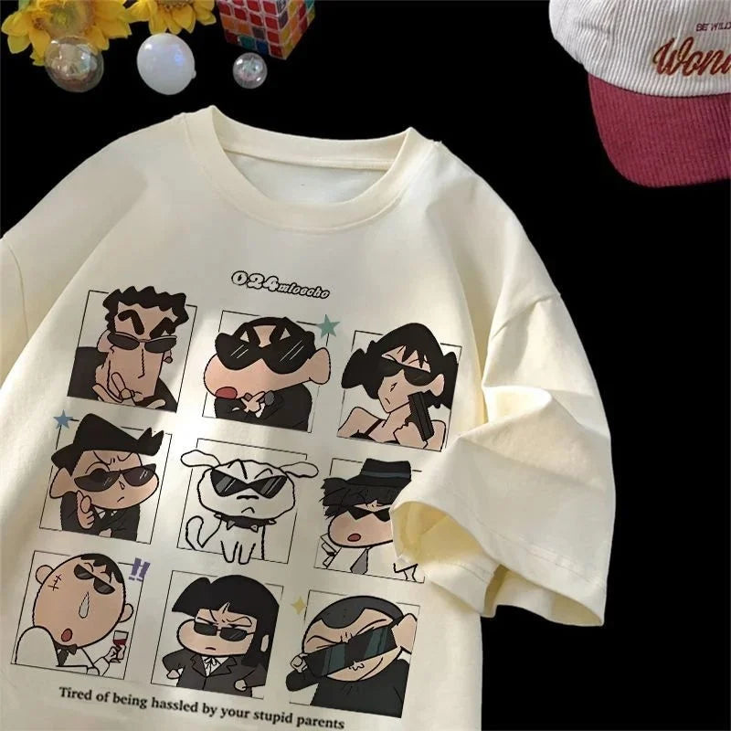 Summer Cartoon Print T-Shirt for Women and Men - Cotton Casual Top