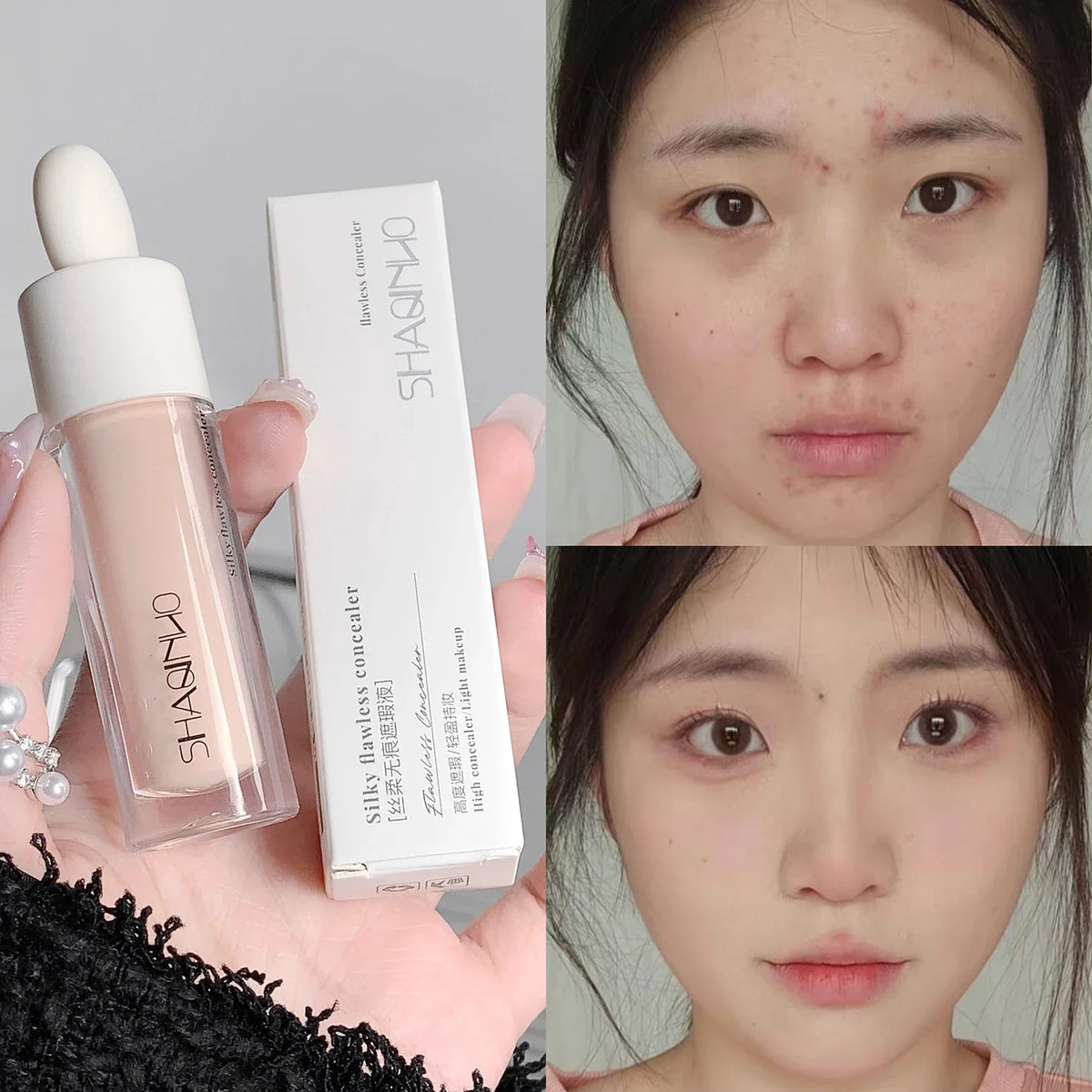 Moisturizing Liquid Contouring Concealer Cream - Waterproof, Long-lasting, Acne & Dark Circle Coverage