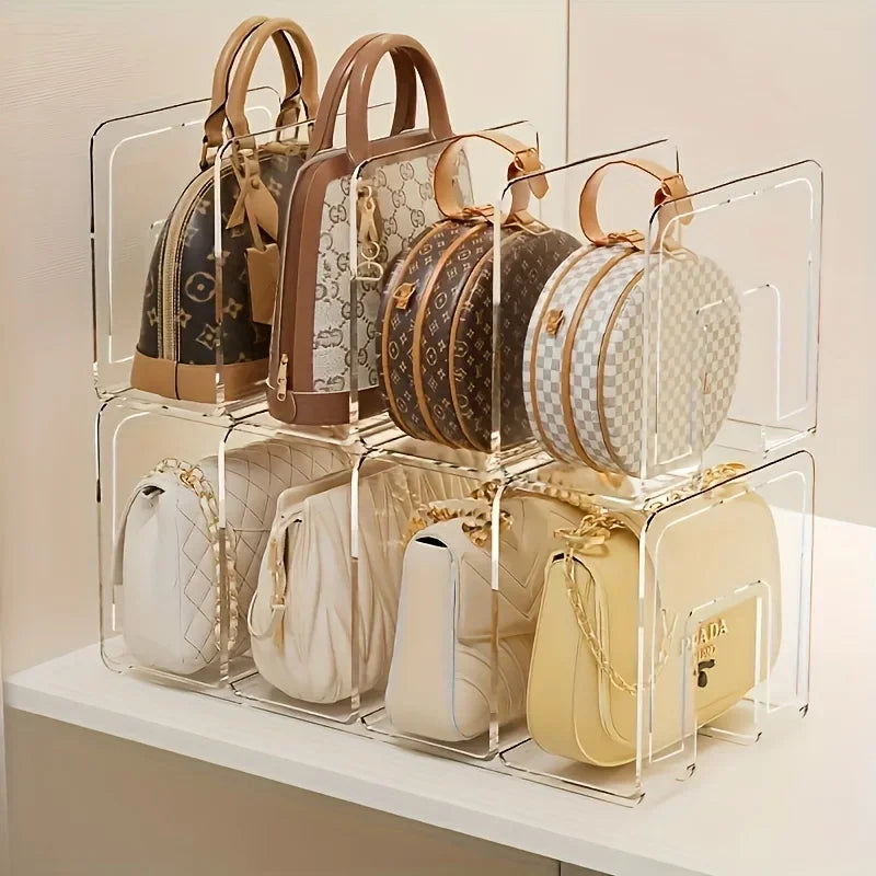 Space-Saving Closet Handbag Display Rack Acrylic Purse Organizer 1/2 Pack