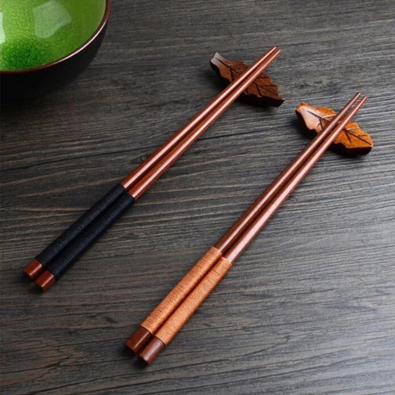 Handmade Japanese Natural Chestnut Wood Sushi Chopsticks Set - Gift Ready