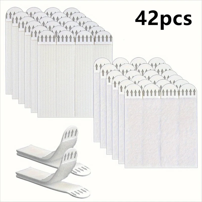 42pcs Heavy-Duty Photo Frame Stickers with Adhesive Hooks for Walls Glass Mirrors