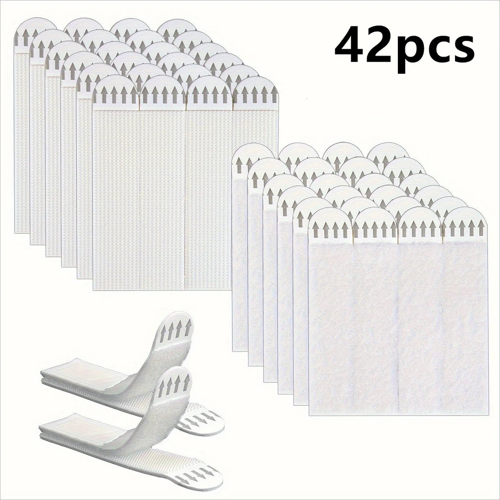 42pcs Heavy-Duty Photo Frame Stickers with Adhesive Hooks for Walls Glass Mirrors