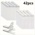 42pcs Heavy-Duty Photo Frame Stickers with Adhesive Hooks for Walls Glass Mirrors