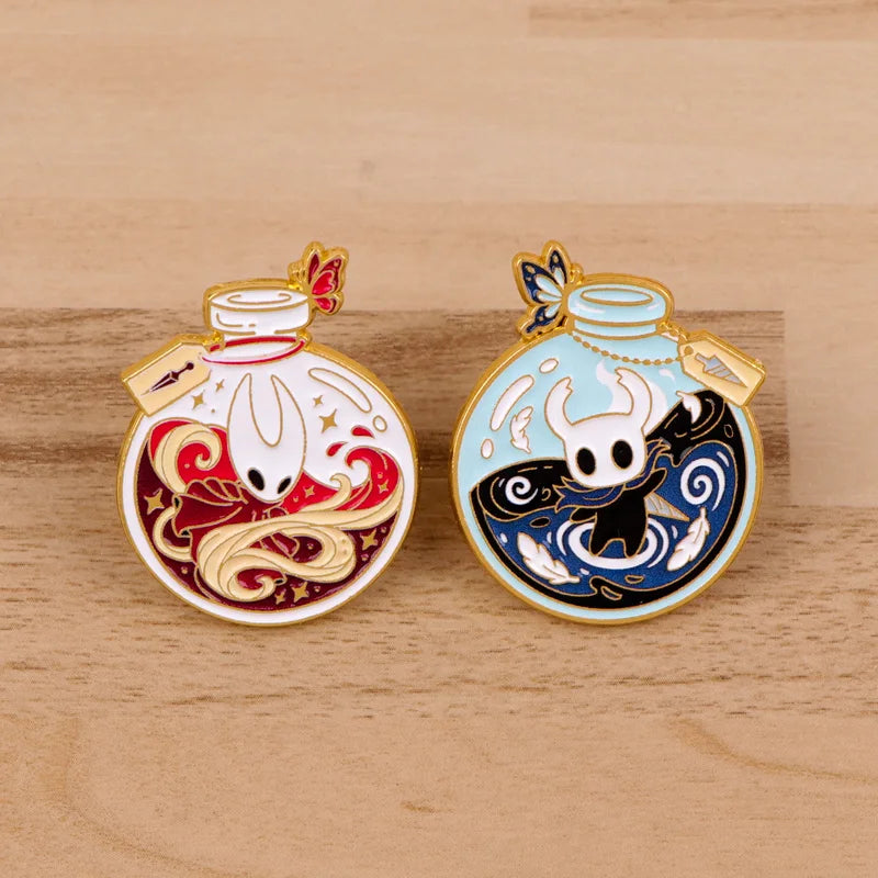 2-Pack Cartoon Bottle Enamel Pins for Jackets Backpacks Jewelry Gift