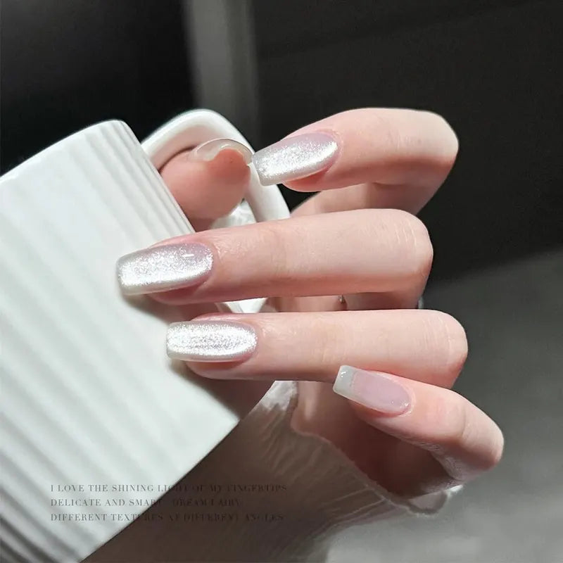 Holographic Mirror Cat Eye Gel Nail Polish with Magnetic Galactic Effect - 10ml, Soak Off UV LED